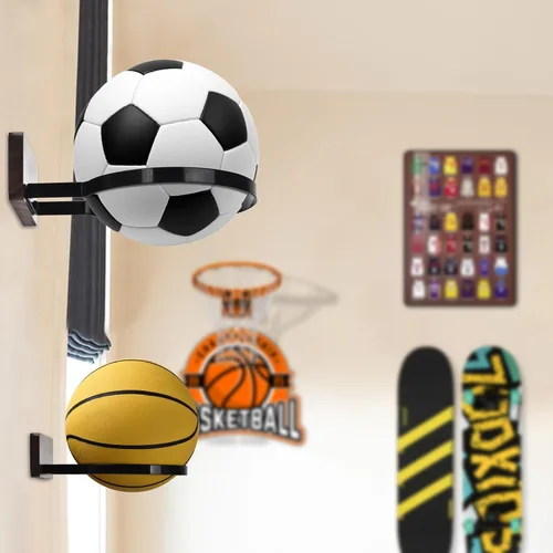 Vista 9 de Soporte de pared para baloncesto, múltiples bolas de almacenamiento, decoración de pared para baloncesto, fútbol, voleibol, colección de voleibol