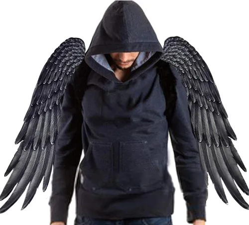 Vista 2 de Disfraz de alas de ángel 3D con correas elásticas para fiesta de Halloween accesorio para cosplay de Mardi Gras