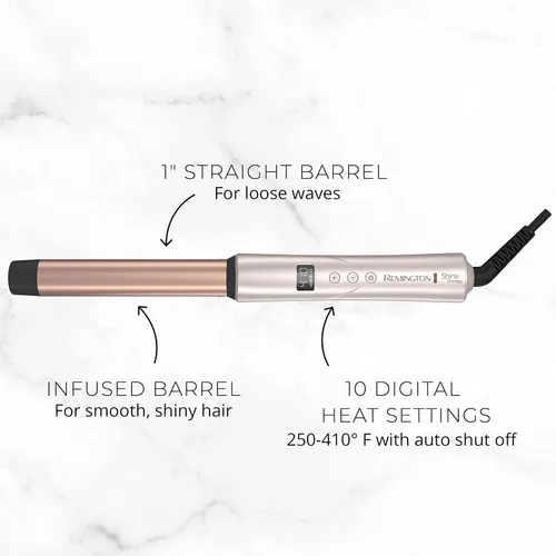 Vista 9 de Remington Shine Therapy - Varita rizadora, 1 pulgada, aceite de argán y queratina Argan Oil and Keratin infused, Straight Barrel for Loose Waves