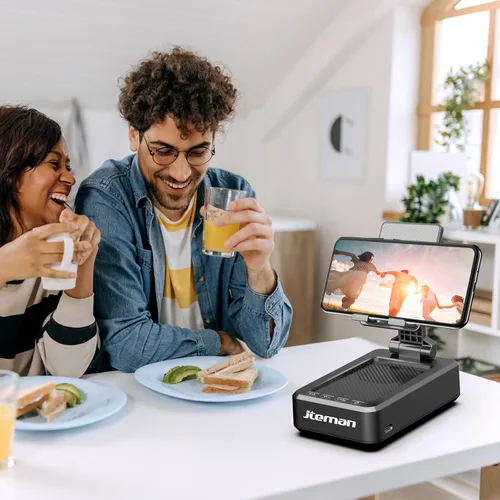 Vista 8 de JTEMAN Soporte para teléfono celular con altavoz Bluetooth, regalos