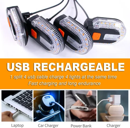 Vista 7 de Luz trasera de bicicleta con señal de giro, luces traseras de bicicleta recargables por USB, luz trasera de bicicleta dividida delantera y trasera