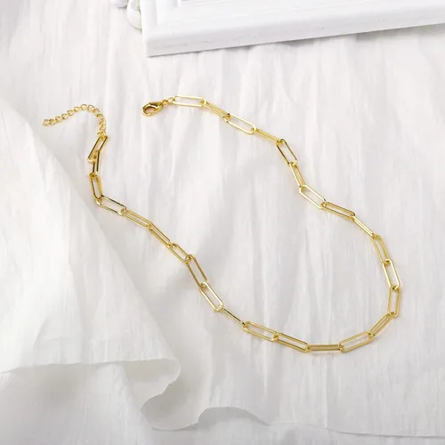 Vista 4 de Reoxvo Dainty Gold Chain Choker Necklace for Women 14K Real Gold Plated PaperclipHerringboneBeadedChunky Chain Layered Necklaces for Women Trendy