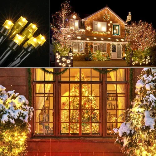 Vista 5 de Toodour - Luces de Navidad con batería, 200 luces LED para el hogar, jardín, decoración del árbol de Navidad