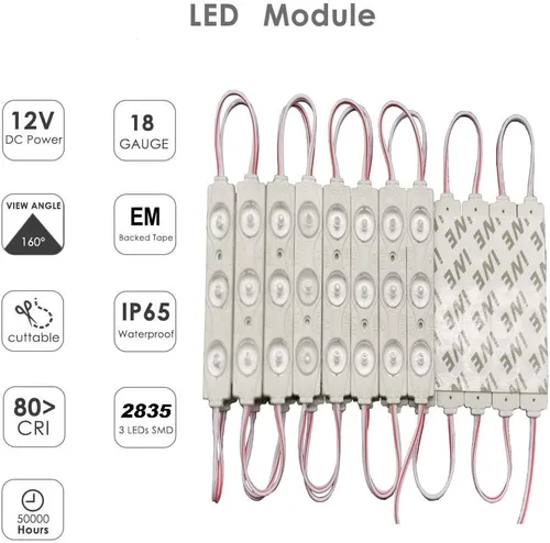 Vista 2 de Erudite 20 luces de repuesto para inflables DC12V luces LED inflables blancas con 3 LED autoadhesivos, inflables de vacaciones en el patio