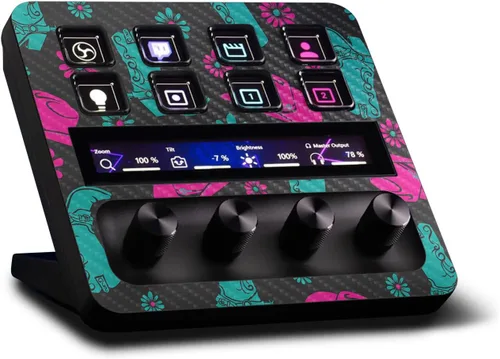 Vista 28 de MightySkins - Piel de fibra de carbono compatible con Elgato Stream Deck + Marble Magma Acabado de fibra de carbono texturizado protector