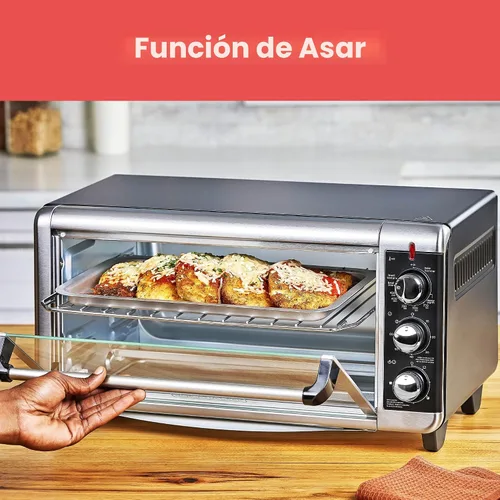 Vista 6 de Horno tostador a convección Black + Decker, 8 rebanadas, extra-amplio, para mesada, Acero inoxidable/Negro