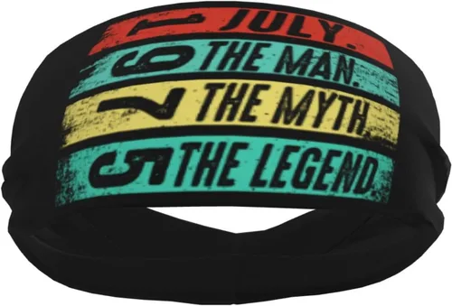 Vista 4 de July The Man The Myth The Legend 1975 Headband for Men Women Sports Sweatband for Fitness Exercise Moisture Wicking Running Yoga Hairbands