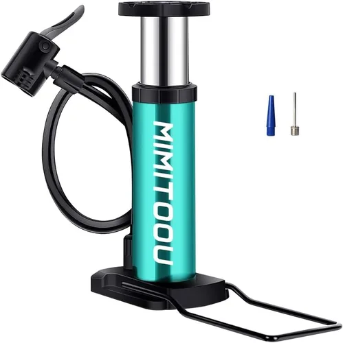 Vista 10 de Bomba para Bicicleta, Mini Bomba de Bicicleta Portátil Bomba de Piso para Bicicleta con Válvulas Presta y Schrader Bomba de Aire de Piso
