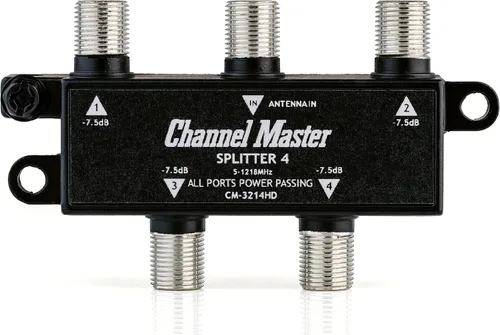 Vista 8 de Channel Master Splitter 2 Divisor de 2 vías distribuye la señal de antena digital HDTV a 2 televisores, una entrada y dos salidas, paso