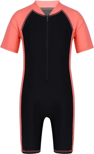 Vista 9 de Moily Conjunto de neopreno unisex para niños y niñas con cremallera, protección solar UV, traje de baño Azul y negro a