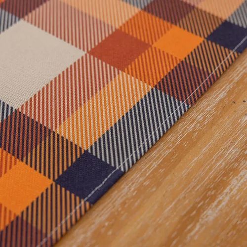 Vista 6 de Keketoarrange Camino de mesa de otoño a cuadros, patrón de Acción de Gracias, cosecha de otoño, centro de mesa, decoración de mesa de fiesta