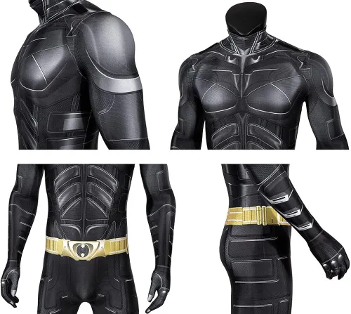 Vista 6 de Bruce Wayne - Disfraz de superhéroe de poliéster para adultos disfraz de cosplay de lujo para hombres