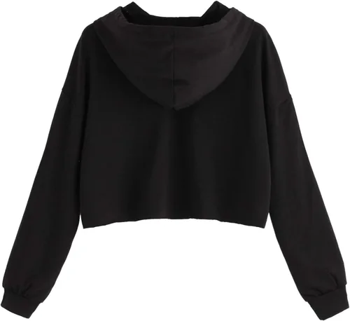 Vista 2 de SweatyRocks Sudadera casual de manga larga con capucha y cordón para mujer