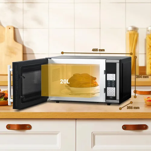 Vista 5 de Microondas pequeñas de 0.7 pies cúbicos compactas de 700 W, 6 menús automáticos con cocina Express de un solo toque, bloqueo para niños