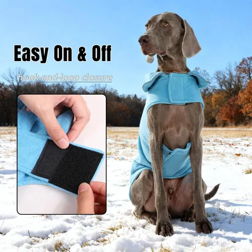 Vista 5 de DENTRUN - Abrigo de forro polar para perros en invierno resistente al viento chaqueta reflectante para mascota chaleco para perro para razas