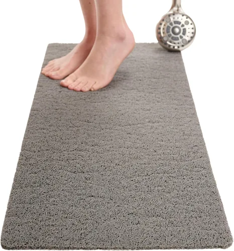 Vista 111 de Enkosi Alfombra de ducha antideslizante Loofah para suelos de ducha, bañera, baños, zonas húmedas, alfombrilla de baño acolchada con agujeros