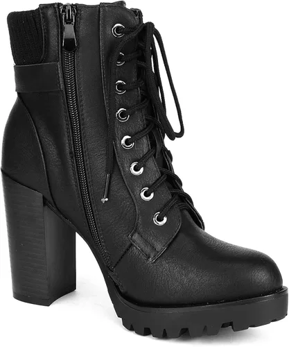 Vista 6 de DREAM PAIRS - Botines de tacón alto grueso para mujer