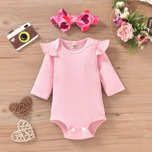 Vista 209 de Aalizzwell Conjunto de mameluco acanalado para bebé recién nacido prematuro para otoño e invierno