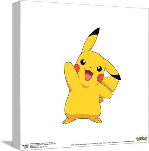 Vista 10 de Trends International Gallery Pops Pokemon - Pikachu Waving Pose - Arte de pared, versión enmarcada blanca, 12 x 12 pulgadas Versión enmarcada