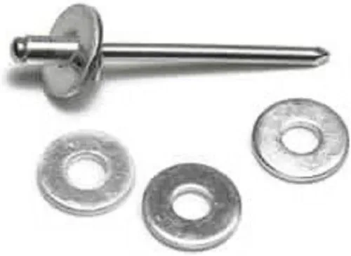 Vista 3 de Arandelas de respaldo de remache de aluminio 1/4" Cantidad 100
