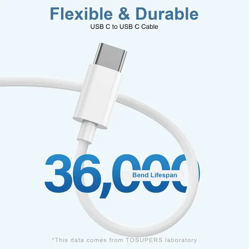 Vista 4 de Cable de carga USB C a USB C para Apple, 3 pies 60 W, paquete de 3 unidades, USBC/tipo C a tipo C, cable de carga rápida compatible con iPhone 17/17