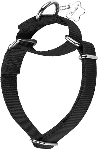 Vista 7 de Martingale collares para perros, ajustable, durable, color sólido, de nylon, Collar para perro grande, mediano y pequeño, por Dazzber, Rosado
