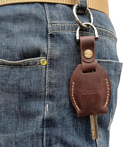 Vista 17 de Handmade Keychain Leather Protective Key Holder Large Capacity Protective Case Key Cover Protective Case Keychain