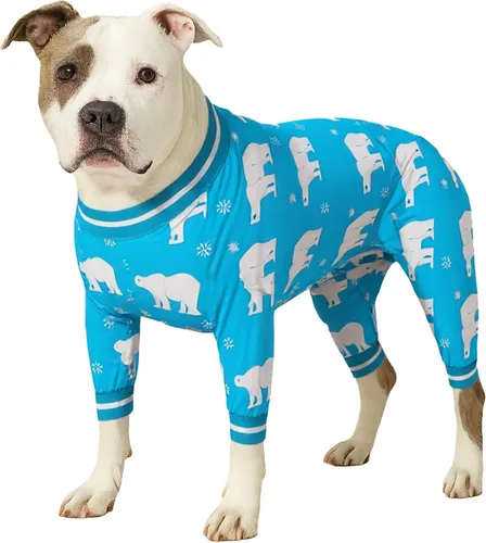 Vista 11 de LovinPet Body para perro de raza grande, estampado gris de cohete de Azul Blanco