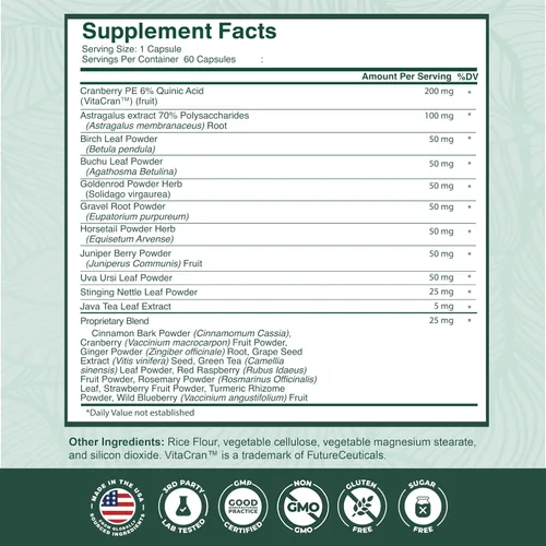 Vista 5 de PurePremium Suplemento de apoyo renal con extracto de arándano, limpieza renal, desintoxicación y reparación para hombres y mujeres, apoyo