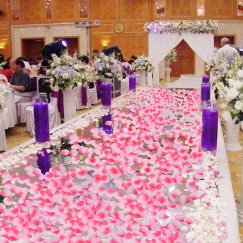 Vista 5 de obmwang 2000 pétalos de rosa de seda artificiales para decoración de flores de boda. Rosa y rosa