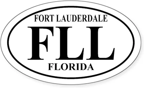 Vista 4 de CafePress FLL Fort Lauderdale - Adhesivo ovalado para parachoques