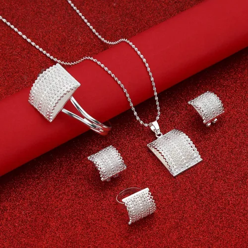 Vista 3 de Juego de joyas etíopes con collar, pendientes, anillo y brazalete africano para novia, Habesha Eritrea