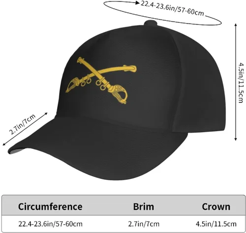 Vista 5 de Us Cavalry Branch Insignia Gorra de béisbol para hombre y mujer, gorra de béisbol ajustable, informal, transpirable, para exteriores, gorra
