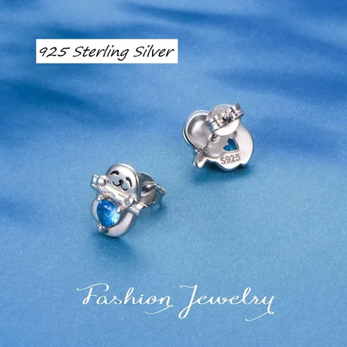 Vista 4 de YinShan Juego de joyas de plata de ley 925, collar de perezoso, aretes de perezoso para mujeres y niñas, regalos de animales perezosos felices