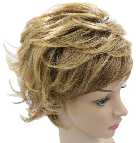 Vista 7 de 7.9 in Niñas Moda Corto Suelto Grande Rizado Cabello Mujeres Cosplay Peluca De Oro