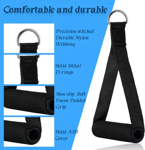 Vista 3 de Sumind 1 Pcs Gym Exercise Handles Replacement Cable Machine Attachments for Home Gym Equipment Pulley System Resistance Bands, Strength Trainer