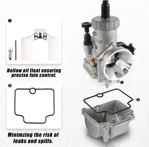 Vista 6 de NIBBI Carburador PE17mm para motor de motocicleta con brida de 80cc-100cc con jets de carburador para moto de cross, mini moto, Apollo moto