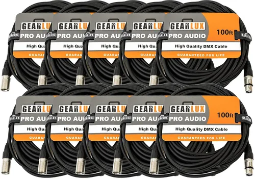 Vista 14 de Gearlux Cable DMX, 3 pines, macho a hembra, 3.2 pies - paquete de 10