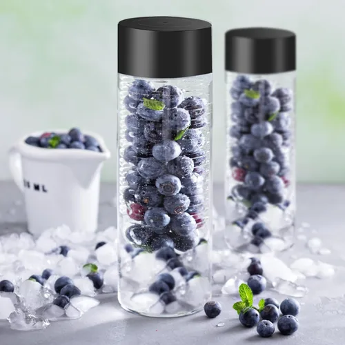 Vista 6 de 48 botellas de plástico transparente de 12 onzas, botellas sensoriales vacías con tapas, recipiente para bebidas a prueba de fugas, botellas