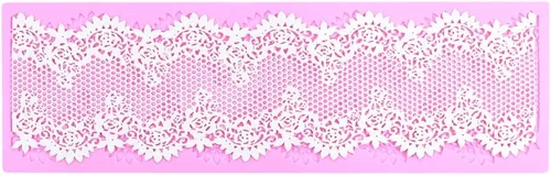 Vista 14 de Moldes de encaje en relieve, juego de 2 moldes de silicona con diseño de flores de varios círculos, decoración de pasteles de boda, molde de A-Rosa
