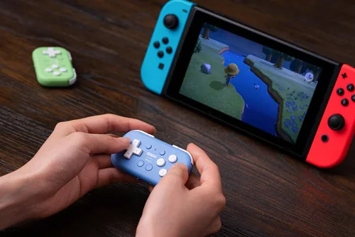 Vista 7 de 8Bitdo Micro Bluetooth Gamepad Pocket-sized Mini Controller for Switch, Android, and Raspberry Pi, Supports Keyboard Mode (Blue)