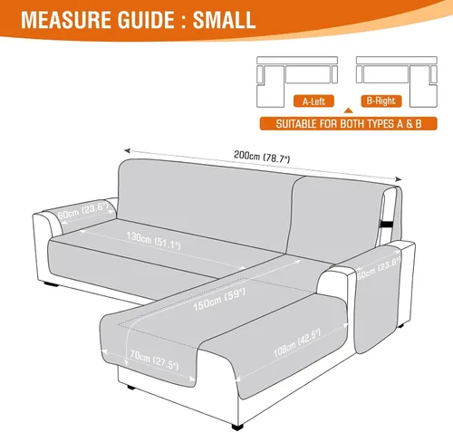 Vista 3 de VANSOFY Fundas para Sofá Seccional 100% Impermeables Funda Deslizable para Sofá en Forma de L 3 Piezas Reversible Funda para Chaise Lounge para Sofá