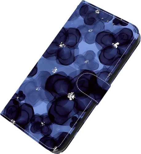 Vista 7 de Funda de cuero con tapa para Motorola Moto E7 Power Case con ranura para tarjeta de cuero con patrón de cristal pintado (SJ-31)
