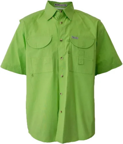 Vista 27 de Camisa de manga corta con botones de pesca para hombre, transpirable, para exteriores, casual, ligera
