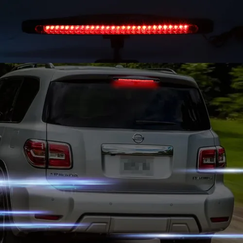 Vista 9 de Tercera luz LED de freno, luz trasera central de montaje alto, barra de luz roja universal para remolque, para automóvil, SUV, camión, 28 LED de 12
