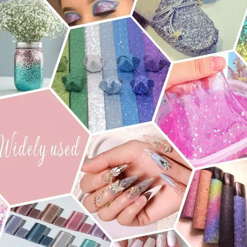 Vista 6 de Brillantina fina holográfica para manualidades de resina epoxi, alta capacidad de 7.12 oz, para arte de uñas, maquillaje corporal, vasos de joyería