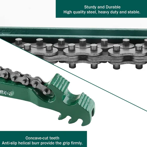 Vista 5 de BokWin Llave de cadena de trinquete de alta resistencia de 16 pulgadas, llave de filtro de aceite ajustable, accesorios de tubería, herramienta
