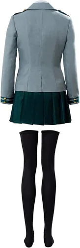 Vista 3 de DANGANCOS Womens Cosplay Tsuyu Asui Costume Anime School Girl Uniform Hoodie Jacket Outfit Dress Suit