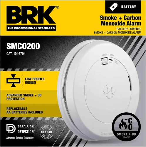 Vista 2 de First Alert BRK - Alarma combinada de humo y monóxido de carbono con diseño de perfil delgado, 1 unidad