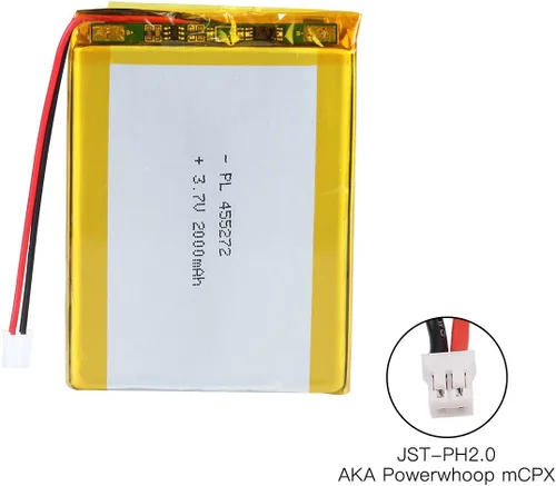 Vista 5 de 3.7V 2000mAh 455272 batería de iones de polímero de litio recargable Li-ion Li-Po baterías con conector PH2.0.000 in